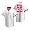 Baseball 33 Jesse Winker Jersey 83 Jose Garcia 34 Mark Payton 2 Jonathan India Mike 9 Moustakas Czerwony Biały Szary Zielony Kolor Team