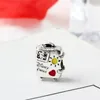 Adatto ai braccialetti Pandora 20pcs squisito bagagliaio smalto argento charms perline ciondolano perline di fascino per gioielli fai da te collana sterlina europea all'ingrosso