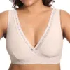 Women's Plus Size Soft Cup Comfort Wirefree Sleep Lace Bra 210728