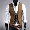 Fałszywe dwa kawałek Męskie Kamizelka Kamizelka Slim Casual Business Gentlemen Mężczyźni Kamizelka Groommana Męskie męskie Gilet Oversized Steampunk Kamizelki 210524