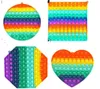 Mega Jumbo Rainbow Tie Dye Bubble Poppers Board Fidget Sensory Push Finger Game Puzzel speelgoed Poo-zijn grote grote maat met karabijnhaak sleutelhanger tas hanger H4237HX