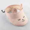 Visiere Cappello da sole Bella estate Vuoto Top Visiera a tesa larga in paglia Visiera per oggetti di scena Bambini Bambino Regolabile Cappello da sole carino Ragazzi Ragazze50928641443111