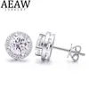 AEAW 2CTW DEF WHITE Diamond Test Passed Silver Earring Smycken Gemstone Girlfriend Present Specialpris för Women 210618