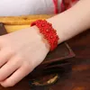Брушковые красные драгоценные камни браслеты для женщин ручной работы с регулируемыми струнными поясными украшениями S3I2