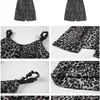 Women Summer High Split Strap Dress Vintage Sexy V-Neck Leopard Print Straps Sundress Casual Midi Dresses Ladies Vestidos 210515