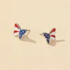 Nuovo design farfalla libellula a forma di bandiera americana orecchini per le donne ragazze moda geometrica stud orecchio gioielli regali del partito Q0709