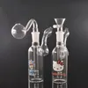 Deux fonctions Mini bécher en verre bongs Bubbler Ash Catcher Hookahs recycler dab Oil Rig avec bol à fumer et tuyaux de brûleur à mazout en verre