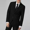 IEFB Homens Terno Estilo Britânico Casaco Casaco Casaco Coreano Moda Fina Formal Casaco formal Único Breasted Bonito Preto Roupas 9Y4257 210524