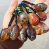 Simple Irregular Natural Agate Stone Sweater Chain Bead Pendant Necklace For Women Girl Fashion Party Decor Jewelry