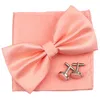 3 PC Mężczyzna Bowtie Zestaw Moda Dot Solid Poliester Bow krawat Chusteczka Cufflinks Bar Party Wedding Business Daily Nosić Akcesoria