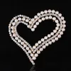 Pins, Brooches Women Crystal Faux Pearl Heart Scarf Brooch Pin Breastpin Wedding Accessory