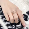 S925 Silver Hollow Band Band Ring مع الماس في 18K Rose Gold مطلية للنساء هدية المجوهرات للمجوهد لها صندوق PS33853755482