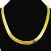 Collier de chaîne à chevrons doux et fin, couleur or pur, plaqué jaune 18 carats, bijoux Punk Hip Hop pour hommes garçons 10mm 24quot Chains5666508