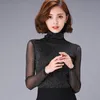 Women Blouses Long Sleeve Turtleneck Winter Elegant Women Blouse Fashion Women Tops Big Plus Size Ladies Blouses 210419