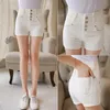 Lato Czarne Białe Dżinsy Spodnie Kobiety Wysoka Talia Skinny Denim Spodenki Przycisk Dorywczo Plus Rozmiar Femme Streetwear 210520