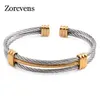 Zorcvens Neue Ankunft Frühling Draht Linie Bunte Titan Stahl Armband Stretch Edelstahl Kabel Armreifen für Frauen Q0719