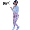 Venditori di abbigliamento da donna all'ingrosso Pantaloni sportivi tie-dye Pantaloni con orlo diviso Pantaloni da jogging a vita alta Pantaloni sportivi Soft Streetwear 210525