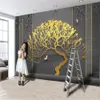 高級ゴールデンツリー壁面コーティング壁紙リビングルームベッドルームロマンチックな風景家の装飾絵画壁画壁紙