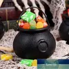 20 Pack Plastic Black Witch Candy Bowls Cauldrons Candy Kettles Witch Skeleton Cauldron Holder Factory expert design Quality9170924