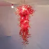 American Style Chandelier Lamp LED Light Home Goods 100% Mouth Blown Borosilicate Glass Pendant Lamps Orange Duplex Living Room Staircase Lights 60 or 72 Inches