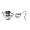 Metal Tea Strainer Tekanna Form Lös Infuser Rostfritt Stål Leaf Maker Kedjor Droppbricka Herbal Spice Filter RRF11441