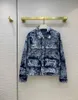 Kvinnors jackor Retro denim för kvinnor Autumn Godkvalitet Jungle Animal Print Coats High-End Brand 3D Cut Slim