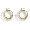 Orecchini a lobo Gioielli Yamog Croce europea Metallo Circar Cerchio Imitazione Perla Perline Rotonda Orecchio Goccia Donna Business Party Vacanza Indossare Earrin