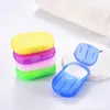 20 pièces/boîte jetable Anti-poussière Mini voyage savon papier lavage main bain nettoyage Portable boîte moussant papiers feuilles parfumées