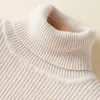 PEONFLY Autumn Elastic Long Sleeve Sweaters Female Pullover Turtleneck Women Pullovers Jumper Streetwear Knitted Tops BLACK RED 210914