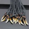 Wholesale 10pcs Tibet Real Tooth Fangs Wolf Teeth Pendants Surfer Adjustable Necklace Amulet Gift MN251 220121