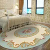 Mattor Europe Jacquard Rug Oval For Living Room Bedroom Decor Cotton Blomma mattan Tjock Hall Studie Golvmatta Anti Slip Tapis