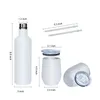 Lokalt lager 3st sublimering Tumbler Isolated Bottle and Tumbler Set vinglas med 25 oz vinflaska och 2st 12oz vin tumbler USA -lager