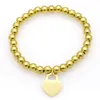 Heart pendant beaded strand designer bracelets jewelry stainless steel gold chain gemstones 3 pcs bracelet for men women healing s8135021