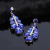 Fashion Indian Blue Rhinestone Wedding Jewelry Sets for Brides Bridal Necklace Earrings Set Party Costume Decoration for Women H1022