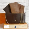 Kedje messenger väska crossbody axelväska handväska mode bokstav tryckmönster hasp läder kvinnor plånbok koppling väskor 5a kvalitet