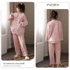 Pijamalar Sonbahar ve Kış Kadınlar Mercan Kaşmir Kalınlaştırılmış Anne Boyutu Pazen Giyebilir Sıcak Ev Kıyafetleri İki Parça Pantolon