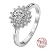 Boho feminino pequeno diamante completo cristal zircão anel de pedra luz sólida prata 925 jóias de noivado para as mulheres J-505