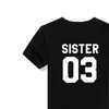 Frauen Sommer T-shirt Freunde T Shirt Schwester 01 02 Print T Kurzarm Tops Casual