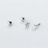 Exquisite Simple Cute Stars Heart And Bead Fashion Tiny Stud Earrings For Women Shining Luxury Fine S925 Silver Jewelry 210707