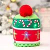 Whole Custom Beanie Holiday Dekorativ Vinter Stickad Med Flashing LED Lights Jacquard Christmas Hat