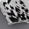 Vrouwen Vintage Leopard Texture Print Casual Smock Blouse Kantoor Dames Lange Mouwen Shirts ChiCh Blusas Tops LS7702 210420