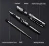 Hiking camping Outdoor Gadgets titanium alloy Tactical Pen multifunctional LED light escape self-defense articles broken window self-defense