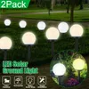 2 sztuk Słoneczny Zasilany LED Light Light Ball Lawn Lampa Wodoodporna Outdoor Garden Yard Path Decor - ciepły biały