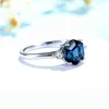 Kuololit Hexagon London Blue Topaz Edelsteen Ring voor Vrouwen Soid 925 Sterling Zilveren Tanzanite Morganite Sieraden Engagement 220122