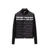 男性の女性の薄いジャケットファッションスプライシングジッパースタンドネックフグのアウターデザイナー冬のカップルカジュアルラグジュアリーレター印刷コート