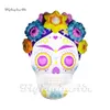 Outdoor Halloween Decorative Lighting Inflatable Devil Skull 5m Height Air Blown Demon Head Bone Balloon With LED Light For Concert Stage Decoration