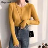 Autumn Long Sleeve Sweaters For Women O-Neck Pullover Casual Knitted Vest Solid Warm Slim 11041 210512