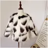 Ålder 1-12 år Fall Vinter Barn Jackor Fur Coat Imitation Fox Hair Baby Girls Långärmad Tjockad Varm Toppar Kids Coats Outwear Girl Jacket