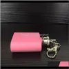 Kolby Pink Color Portable 1OZ Flagon ze stali nierdzewnej z brelokiem Mini alkoholowe Akcesoria Kolby HIP C0761 HJB7V Boqgo