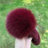 Beanieskull Caps 2022 Winter Hat Real Fur Pompom för kvinnors ullmöss davi223329248